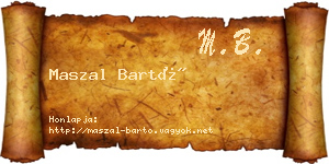 Maszal Bartó névjegykártya